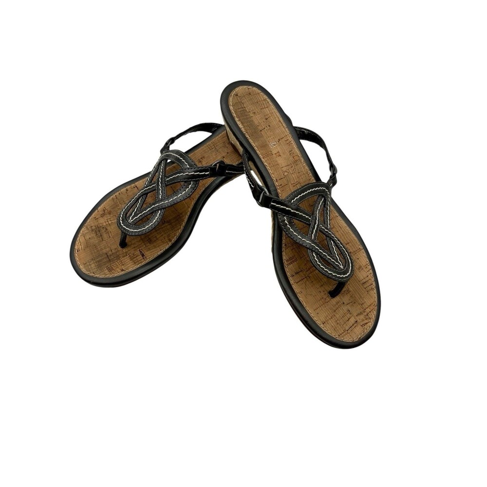 Sperry Top Sider Loraine Womens 8.5 M Cork Woven Heel Thong Sandals‎ Flip Flops